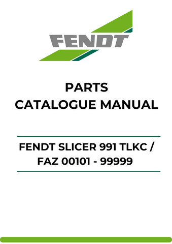 Discover the ultimate resource for your Fendt Slicer 991 TLKC with our comprehensive Parts Catalog Manual. This PDF file is meticulously designed to provide you with detailed information on every component, ensuring you have the right parts at your fingertips for efficient maintenance and repairs.