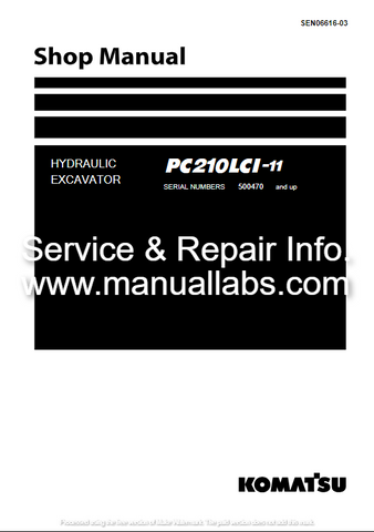 PC210LCI-11 Komatsu Hydraulic Excavator Shop Service Repair Manual SN: 500470 - PDF File Download