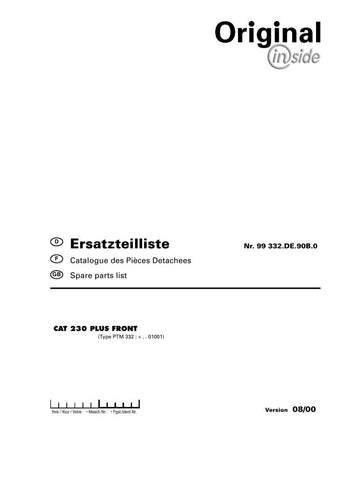 Discover the essential POTTINGER AGRICULTURAL CAT 230 PLUS FRONT PARTS CATALOG MANUAL, now available in a convenient PDF format. This comprehensive manual is designed to provide you with detailed information on all front parts, ensuring you have the right resources at your fingertips for maintenance and repairs.