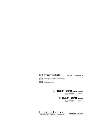 Discover the POTTINGER AGRICULTURAL CAT 270 PLUS FRONT PARTS CATALOG MANUAL, a comprehensive PDF file designed for farmers and agricultural professionals. This manual provides detailed information on all front parts of the CAT 270 PLUS, ensuring you have the right resources at your fingertips for maintenance and repairs.