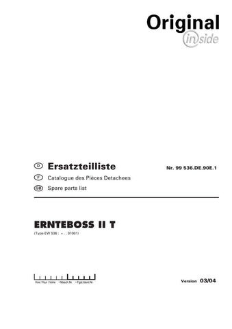Discover the Pöttinger Agricultural Ernteboss II T Parts Catalog Manual, a comprehensive PDF resource designed for farmers and agricultural professionals.