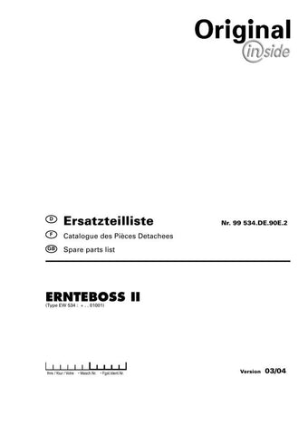 Discover the ultimate resource for your Pöttinger Agricultural Ernteboss I T equipment with our comprehensive Parts Catalog Manual, available in a convenient PDF format. This manual is meticulously designed to provide you with detailed diagrams and part numbers, ensuring you can easily identify and order the components you need for optimal performance.