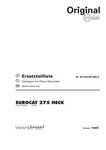 Discover the essential Pöttinger Agricultural Eurocat 275 Heck Parts Catalog Manual, now available in a convenient PDF format. This comprehensive manual is designed specifically for the Eurocat 275 model, providing you with detailed diagrams and part numbers to ensure you have everything you need for maintenance and repairs.