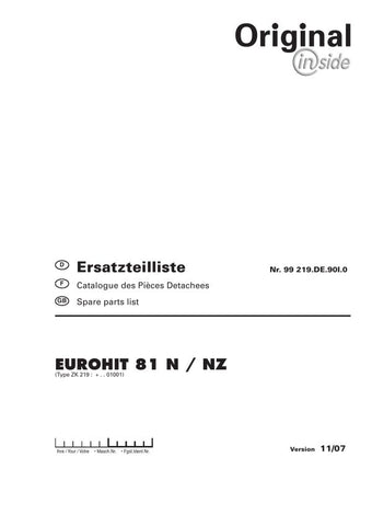 Discover the ultimate resource for your Pöttinger Agricultural Eurohit 81, N, NZ equipment with our comprehensive Parts Catalog Manual. This PDF file is meticulously designed to provide you with detailed diagrams and specifications, ensuring you have all the information you need for efficient maintenance and repairs.