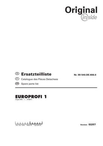 Discover the essential Pöttinger Agricultural Europrofi 1 Parts Catalog Manual, designed specifically for efficient maintenance and repair of your agricultural machinery.