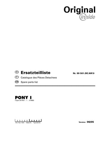 Discover the ultimate resource for your Pöttinger Agricultural Pony equipment with our comprehensive Parts Catalog Manual in PDF format. This essential guide provides detailed diagrams and part numbers, ensuring you can easily identify and order the components you need for optimal performance.