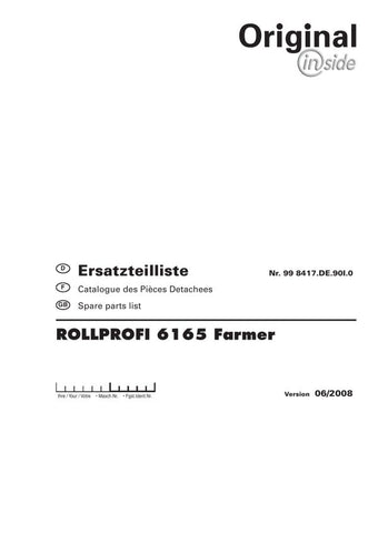Discover the ultimate resource for your Pöttinger Agricultural Rollprofi 6165 with our comprehensive Parts Catalog Manual in PDF format. This essential guide provides detailed diagrams and part numbers, ensuring you can easily identify and order the components you need to keep your equipment running smoothly.