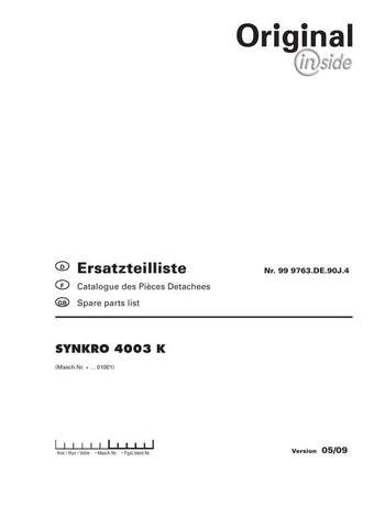 Discover the essential Pöttinger Agricultural Synkro 4003 K Parts Catalog Manual, now available in a convenient PDF format. This comprehensive guide is designed to provide you with detailed information on all parts and components of the Synkro 4003 K, ensuring you have everything you need for efficient maintenance and repairs.