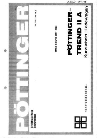 Discover the ultimate resource for your agricultural needs with the Pöttinger Agricultural Trend II Parts Catalog Manual in PDF format. This comprehensive guide is designed to provide you with detailed information on all parts and components, ensuring you have everything you need to keep your equipment running smoothly.