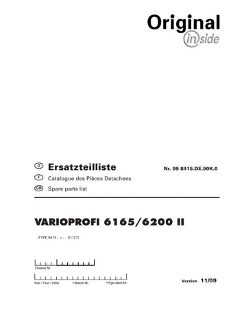 Discover the ultimate resource for your Pöttinger Agricultural VarioProfi 6165 and 6200 II machinery with our comprehensive Parts Catalog Manual. This PDF file is meticulously designed to provide you with detailed diagrams, part numbers, and specifications, ensuring you have everything you need for efficient maintenance and repairs.
