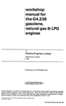 Perkins G4.236 Gasolene , Natural Gas and LPG Engines Manual