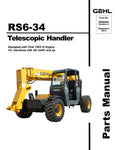 RS6-34 - Gehl Telescopic Handler Parts Catalog Manual (From SN 21101) Download PDF