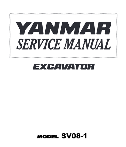 Yanmar SV08-1 Excavator Manual 