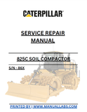 825C CATERPILLAR SOIL COMPACTOR SERVICE REPAIR MANUAL SERIAL NUMBER - 86X