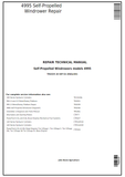 John Deere 4995 Self Propelled Windrower Service Repair Technical Manual TM2035 - PDF File Download