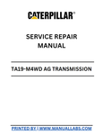 TA19-M4WD AG (CAT) CATERPILLAR TRANSMISSION SERVICE REPAIR MANUAL XAF DOWNLOAD PDF