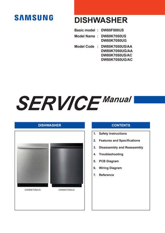 Unlock the full potential of your Samsung dishwasher with the comprehensive service manual for models DW80F800US, DW80K7050, and DW80K7050UG. This PDF file is an essential resource for troubleshooting, maintenance, and repair, providing detailed diagrams, step-by-step instructions, and expert tips to ensure your appliance runs smoothly. Whether you're a DIY enthusiast or a professional technician, this manual will empower you to tackle any issue with confidence, saving you time and money on repairs. Don't