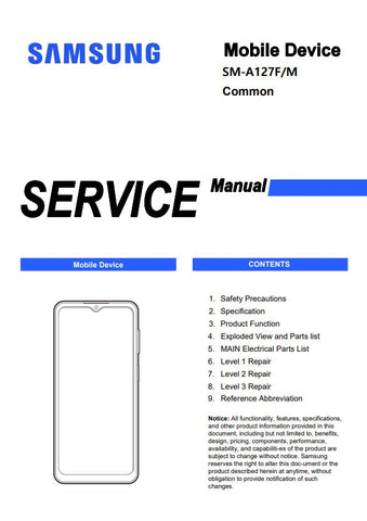 Unlock the full potential of your Samsung Galaxy A12 with our comprehensive Service Manual (SM-A127F, SM-A127M) in PDF format. This essential guide provides detailed instructions, troubleshooting tips, and technical specifications to help you maintain and repair your device with confidence. Whether you're a technician or a DIY enthusiast, this manual is your go-to resource for ensuring optimal performance and longevity of your smartphone. Download now and take the first step towards mastering your Galaxy A1