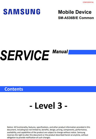 Unlock the full potential of your Samsung Galaxy A53 5G with our comprehensive service manual (SM-A536E, SM-A536B) in PDF format. This essential guide provides detailed instructions, troubleshooting tips, and maintenance advice to ensure your device operates at peak performance. Whether you're a tech enthusiast or a professional technician, this manual is your go-to resource for repairs and enhancements, making it easier than ever to keep your smartphone in top shape. Download now and empower yourself with