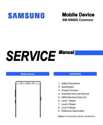 Unlock the full potential of your Samsung Galaxy Note 9 with our comprehensive Service Manual (SM-N9600) in PDF format. This essential guide provides detailed instructions, troubleshooting tips, and repair procedures, ensuring you can maintain and optimize your device with ease. Whether you're a tech enthusiast or a professional technician, this manual is your go-to resource for understanding the inner workings of your smartphone, helping you save time and money on repairs. Download your copy today and take