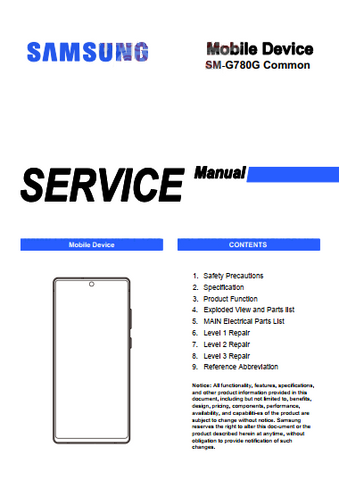 Unlock the full potential of your Samsung Galaxy S20 FE (SM-G780G) with our comprehensive service manual in PDF format. This essential guide provides detailed instructions, troubleshooting tips, and repair procedures, ensuring you can maintain and optimize your device with ease. Perfect for both tech enthusiasts and professionals, this manual empowers you to tackle any issue confidently, saving you time and money on repairs. Download your copy today and take control of your smartphone experience!