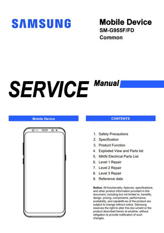 Unlock the full potential of your Samsung Galaxy S8+ with our comprehensive service manual (SM-G955F, SM-G955FD) in PDF format. This essential guide provides detailed instructions, troubleshooting tips, and maintenance procedures to ensure your device operates at its best. Whether you're a tech enthusiast or a professional technician, this manual is designed to help you navigate repairs and enhancements with ease, making it a must-have resource for anyone looking to extend the life of their smartphone. Down