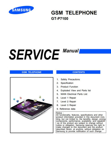 Unlock the full potential of your Samsung Galaxy Tab 10.1V with the comprehensive service manual (GT-P7100) in PDF format. This essential guide provides detailed troubleshooting steps, repair instructions, and maintenance tips, ensuring you can keep your device running smoothly. Whether you're a tech enthusiast or a professional technician, this manual is your go-to resource for understanding the inner workings of your tablet, making repairs easier and more efficient. Don't miss out on the opportunity to 