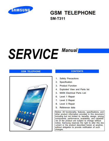 Unlock the full potential of your Samsung Galaxy Tab 3 with the comprehensive Service Manual (SM-T311) in PDF format. This essential guide provides detailed troubleshooting steps, repair instructions, and technical specifications, ensuring you can efficiently maintain and service your device. Whether you're a technician or a DIY enthusiast, this manual is your go-to resource for keeping your tablet in top condition. Download now and empower yourself with the knowledge to tackle any issue with confidence!