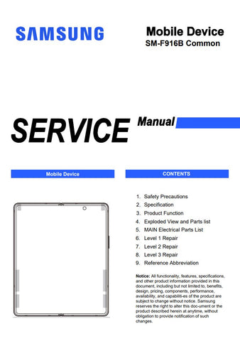 Unlock the full potential of your Samsung Galaxy Z Fold 2 with our comprehensive service manual (SM-F916B) in PDF format. This essential guide provides detailed instructions, troubleshooting tips, and maintenance procedures to ensure your device operates at peak performance. Whether you're a tech enthusiast or a professional technician, this manual is designed to enhance your understanding and care of the Galaxy Z Fold 2, making it an invaluable resource for anyone looking to maximize their device's