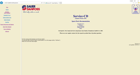 SAUER DANFOSS Service-CD 2003 Spare Parts Document - Download