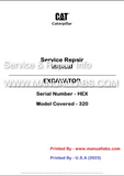 SERVICE REPAIR MANUAL - (CAT) CATERPILLAR 320 EXCAVATOR S/N HEX - PDF File DOWNLOAD