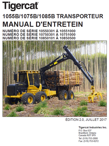 TIGERCAT 1075B, 1085B REPAIR MANUAL