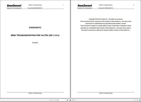 Unlock the full potential of your SISUDIESEL tractor with the EEM2 Troubleshooting Manual, available in a convenient PDF format. This comprehensive guide is designed to help you diagnose and resolve common issues efficiently, ensuring your tractor operates at peak performance.