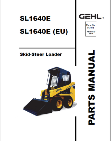 SL1640E, SL1640E (EU) - GEHL Skid-Steer Loader Parts Catalog Manual PDF Download (Form No.917374)
