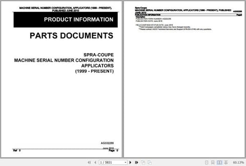 Discover the essential SPRA-COUPE MACHINE APPLICATORS PARTS DOCUMENTS AG332255, a comprehensive PDF file designed for professionals seeking detailed information on parts and maintenance. This document serves as a vital resource, ensuring you have access to accurate specifications and diagrams for efficient repairs and replacements.