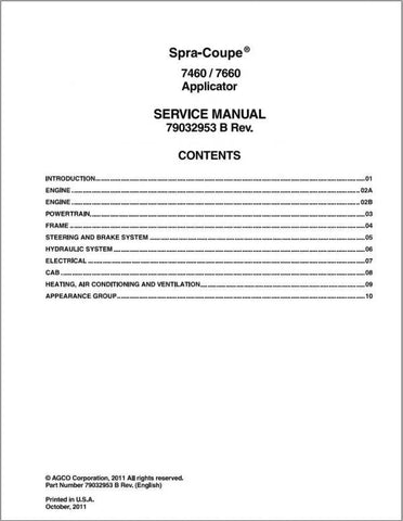 Discover the SPRA COUPE EU 7460, 7660 Applicator Chassis Service Manual (79032953B) in a convenient PDF format. This comprehensive guide is essential for anyone looking to maintain or repair their applicator chassis with precision and confidence.