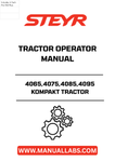 Enhance your operational efficiency with the STEYR 4065, 4075, 4085, and 4095 Kompakt Tractor Operator Manual (Part No. 47374371). This comprehensive guide is designed to provide you with essential information and insights to maximize the performance of your tractor.