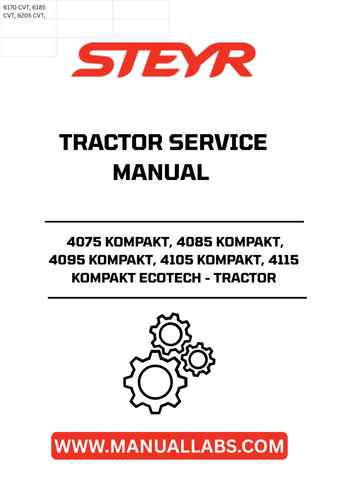 Unlock the full potential of your STEYR 4075, 4085, 4095, 4105, and 4115 KOMPAKT tractors with the comprehensive Ecotech Service Manual (Part No. 48115386). This essential guide is designed to provide you with detailed insights into maintenance, troubleshooting, and repair procedures, ensuring your tractor operates at peak performance.