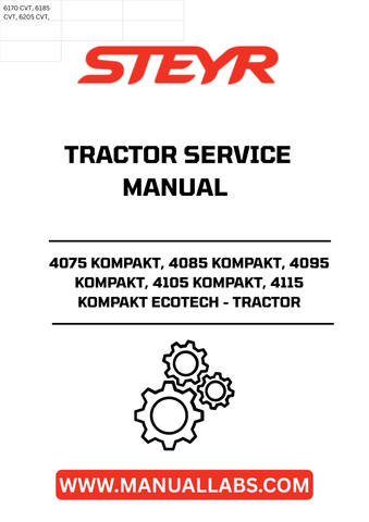 Enhance your maintenance routine with the STEYR 4075, 4085, 4095, 4105, and 4115 KOMPAKT ECOTECH Tractor Service Manual (Part No. 48115388). This comprehensive guide is designed specifically for these models, ensuring you have the right information at your fingertips to keep your tractor running smoothly.