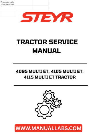 Unlock the full potential of your STEYR 4095, 4105, and 4115 MULTI ET tractors with the comprehensive Service Manual (Part No. 47735515). This essential guide is designed to provide you with detailed insights into maintenance, troubleshooting, and repair procedures, ensuring your machinery operates at peak performance.