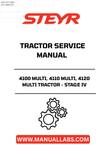 Enhance your maintenance routine with the STEYR 4100 MULTI, 4110 MULTI, and 4120 MULTI Tractor Service Manual. This comprehensive guide is designed specifically for Stage IV tractors, ensuring you have the most relevant and up-to-date information at your fingertips.