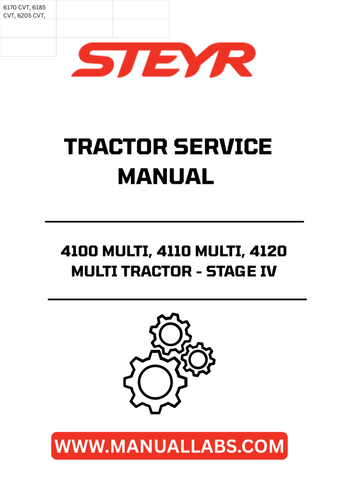 Discover the essential STEYR 4100 MULTI, 4110 MULTI, and 4120 MULTI Tractor Service Manual, designed specifically for Stage IV tractors. This comprehensive guide, with the part number 51543545, provides detailed insights into maintenance, troubleshooting, and repair procedures, ensuring your tractor operates at peak performance.