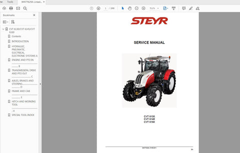  Enhance your maintenance routine with the STEYR 6130, 3145, 6160 CVT Tractor Service Manual (PDF File). This comprehensive guide is designed to provide you with all the essential information needed to keep your tractor running smoothly and efficiently. With detailed diagrams and step-by-step instructions, you can tackle repairs and servicing with confidence.