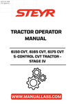 Discover the comprehensive STEYR 6150 CVT, 6165 CVT, and 6175 CVT S-CONTROL CVT Tractor Operator Manual, designed specifically for Stage IV tractors. This essential guide provides detailed instructions and insights to help you maximize the performance and efficiency of your tractor, ensuring you get the most out of your investment.