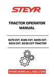 Enhance your operational efficiency with the STEYR 6170 CVT, 6185 CVT, 6205 CVT, 6215 CVT, and 6230 CVT Tractor Operator Manual. This comprehensive guide is designed to provide you with essential information and insights to maximize the performance of your tractor. With clear instructions and detailed illustrations, you’ll navigate your machine’s features with ease.
