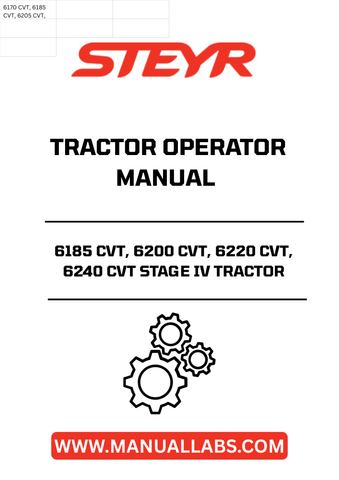 Discover the essential STEYR 6185 CVT, 6200 CVT, 6220 CVT, and 6240 CVT Stage IV Tractor Operator Manual (Part No. 51519072). This comprehensive guide is designed to enhance your operational efficiency and ensure you get the most out of your tractor. With detailed instructions and insights, it covers everything from basic operations to advanced features, making it an invaluable resource for both novice and experienced operators.