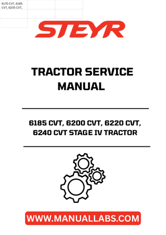 Enhance your maintenance routine with the STEYR 6185 CVT, 6200 CVT, 6220 CVT, and 6240 CVT Stage IV Tractor Service Manual (Part No. 51666912). This comprehensive guide is designed specifically for these advanced tractor models, ensuring you have all the necessary information at your fingertips for efficient servicing and repairs.