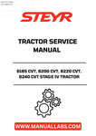 Enhance your maintenance routine with the STEYR 6185 CVT, 6200 CVT, 6220 CVT, and 6240 CVT Stage IV Tractor Service Manual (Part No. 51666916). This comprehensive guide is designed to provide you with all the essential information needed to keep your tractor running smoothly and efficiently.