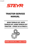 Discover the ultimate resource for maintaining your STEYR 6250, 6270, and 6300 TERRUS CVT tractors with the comprehensive Service Manual (Part No. 51643507). This essential guide covers both Stage IV and Stage V models, ensuring you have the most up-to-date information for optimal performance and longevity of your machinery.