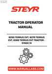 Discover the essential guide for your STEYR 6250, 6270, and 6300 TERRUS CVT tractors with the Stage IV Tractor Operator Manual (Part Number: 51533531). This comprehensive manual is designed to enhance your operational efficiency and ensure you get the most out of your powerful machinery.